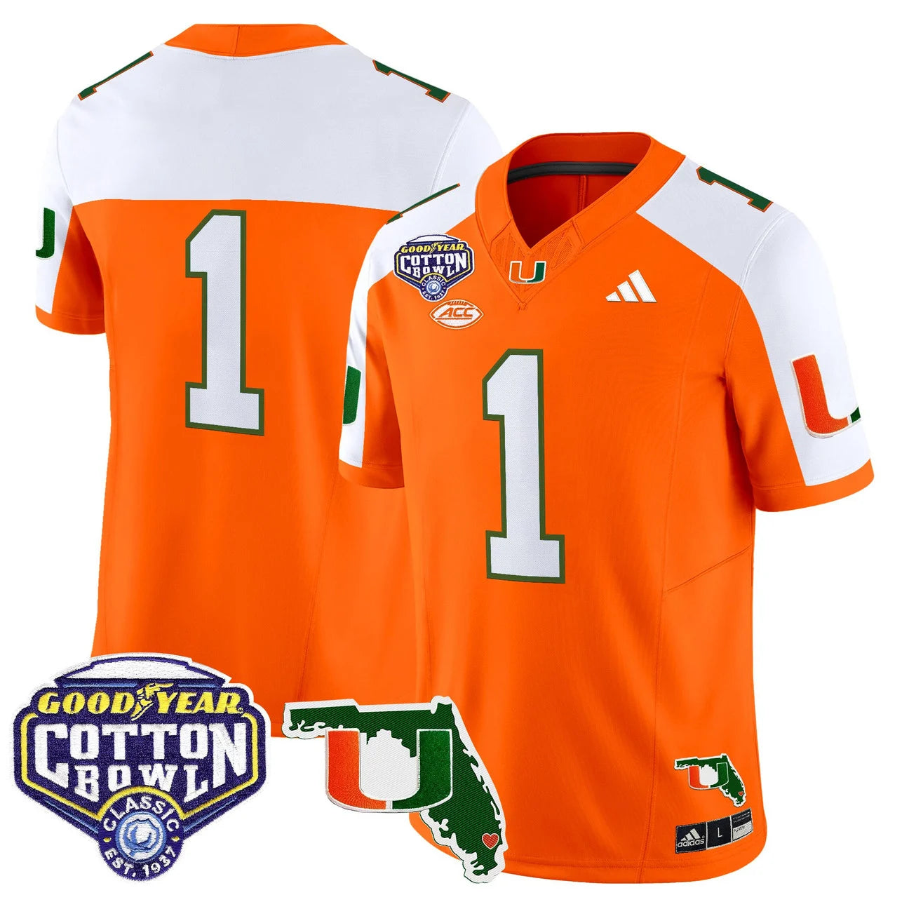 MIA 2025 Cotton Bowl & Florida Patch Vapor Limited Jersey - All Stitched
