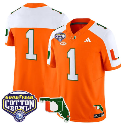 MIA 2025 Cotton Bowl & Florida Patch Vapor Limited Jersey - All Stitched