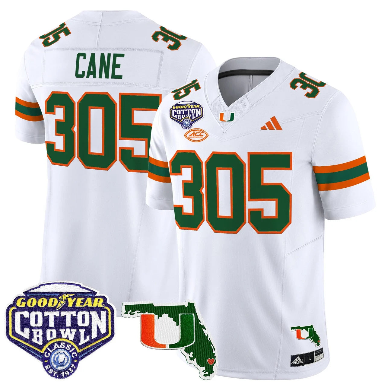 MIA 2025 Cotton Bowl & Florida Patch Vapor Limited Jersey - All Stitched