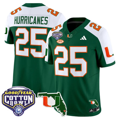 MIA 2025 Cotton Bowl & Florida Patch Vapor Limited Jersey - All Stitched