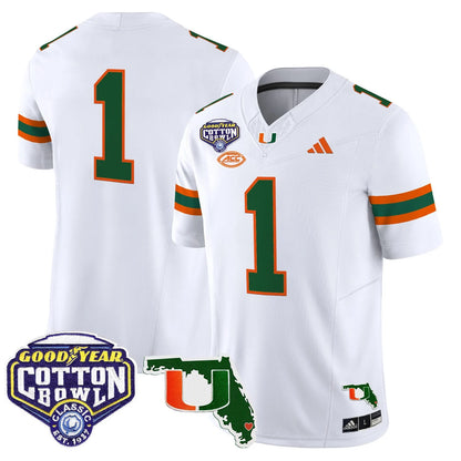 MIA 2025 Cotton Bowl & Florida Patch Vapor Limited Jersey - All Stitched