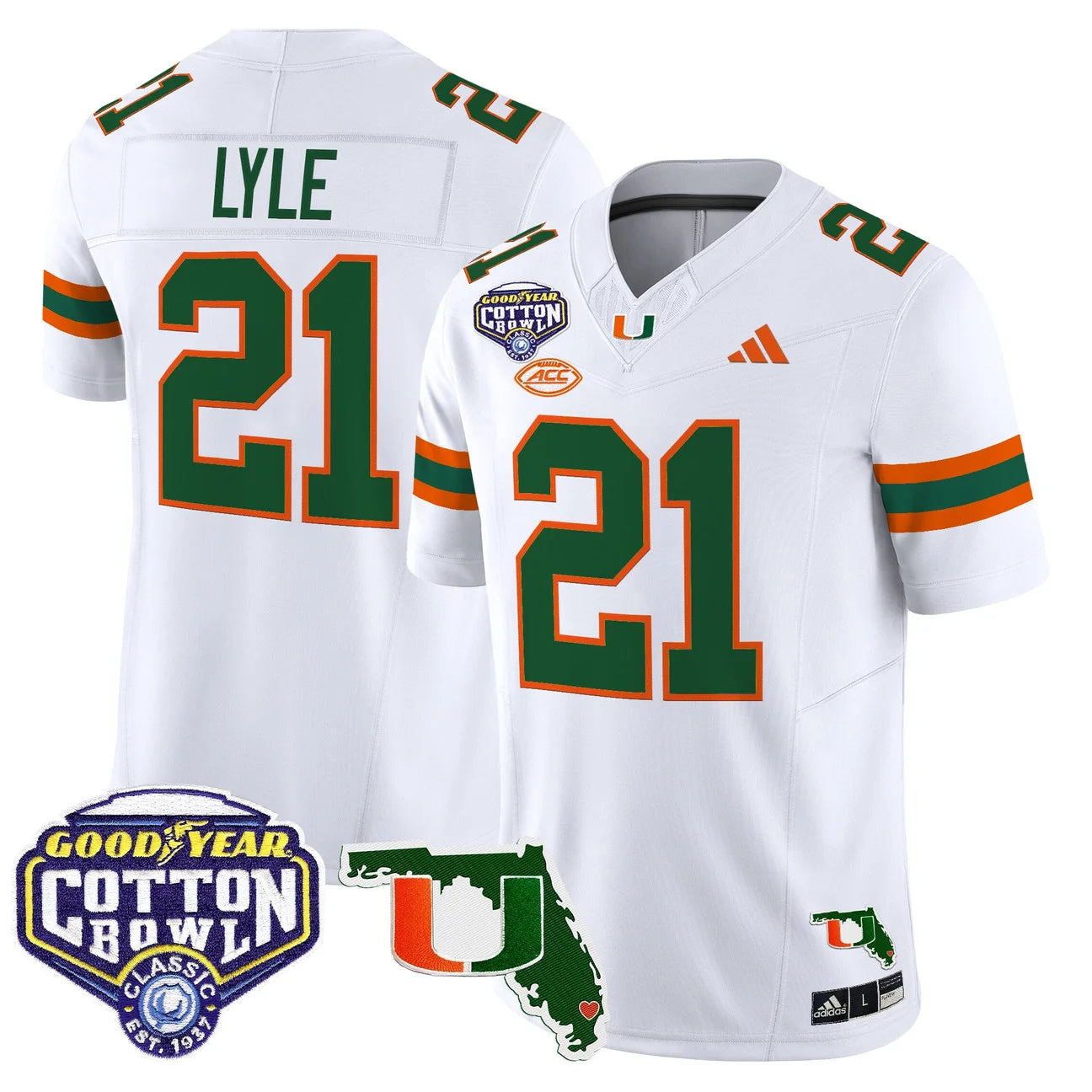 MIA 2025 Cotton Bowl & Florida Patch Vapor Limited Jersey - All Stitched