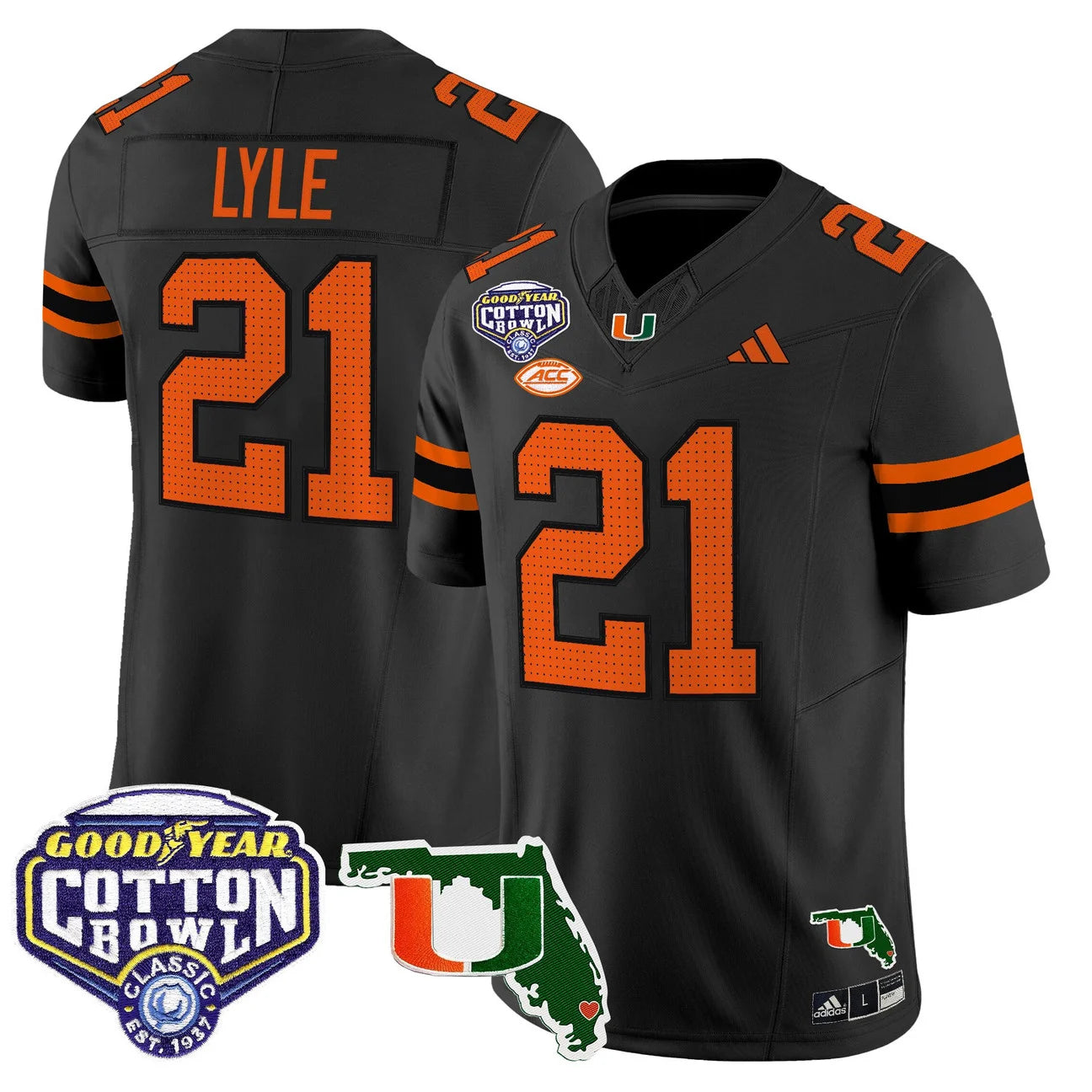 MIA 2025 Cotton Bowl & Florida Patch Vapor Limited Jersey - All Stitched