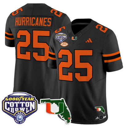 MIA 2025 Cotton Bowl & Florida Patch Vapor Limited Jersey - All Stitched