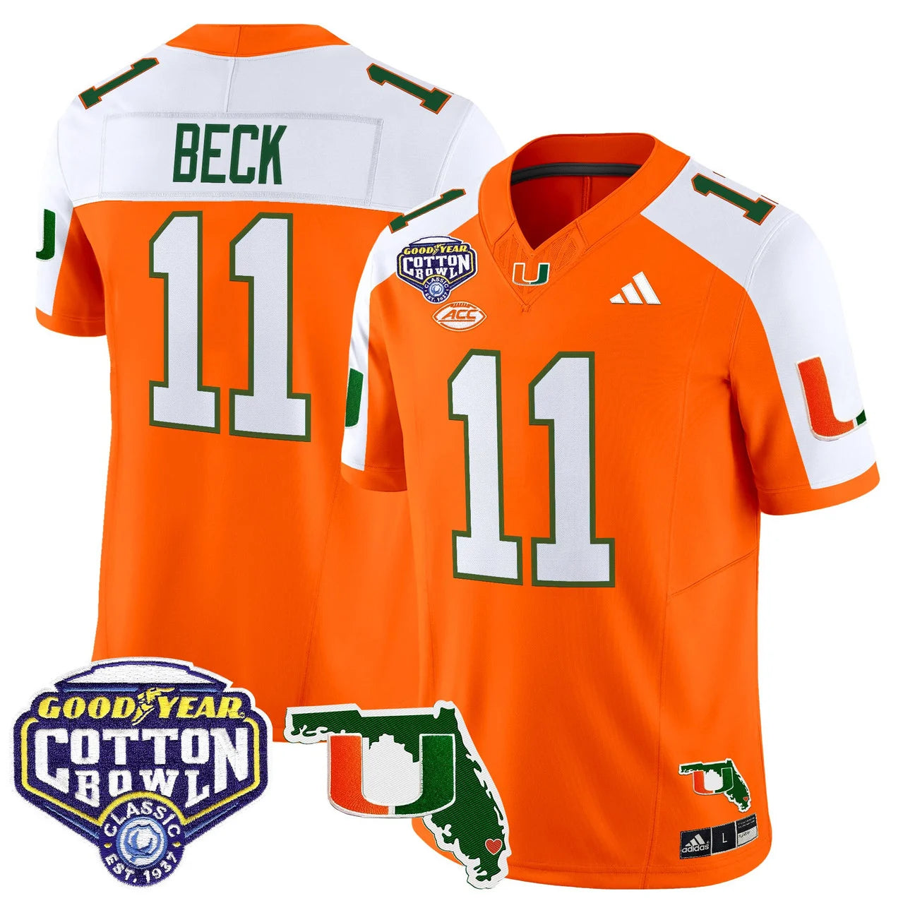 MIA 2025 Cotton Bowl & Florida Patch Vapor Limited Jersey - All Stitched