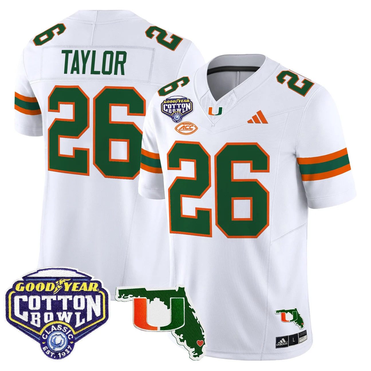 MIA 2025 Cotton Bowl & Florida Patch Vapor Limited Jersey - All Stitched