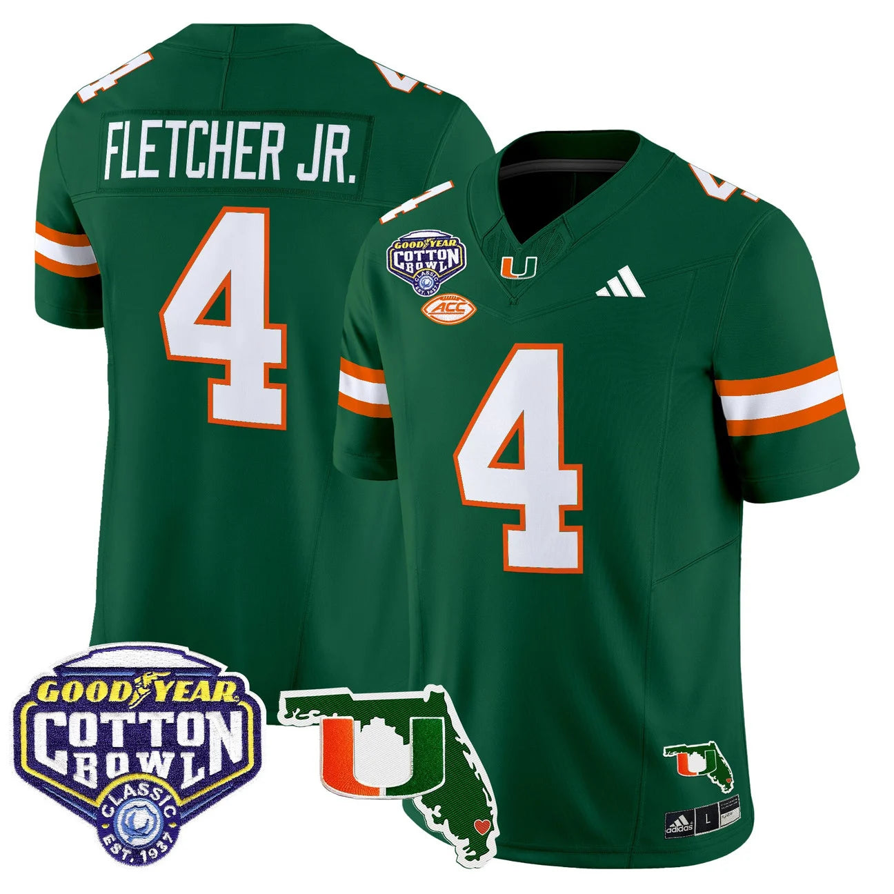 MIA 2025 Cotton Bowl & Florida Patch Vapor Limited Jersey - All Stitched