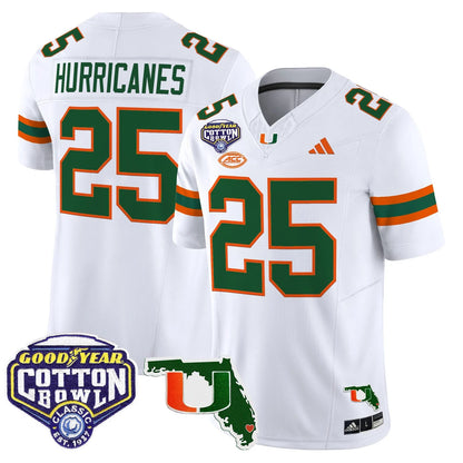 MIA 2025 Cotton Bowl & Florida Patch Vapor Limited Jersey - All Stitched