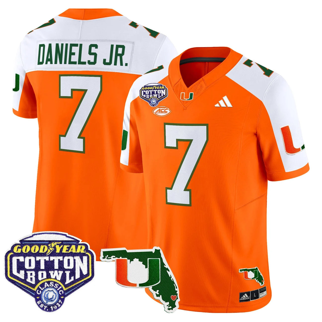 MIA 2025 Cotton Bowl & Florida Patch Vapor Limited Jersey - All Stitched