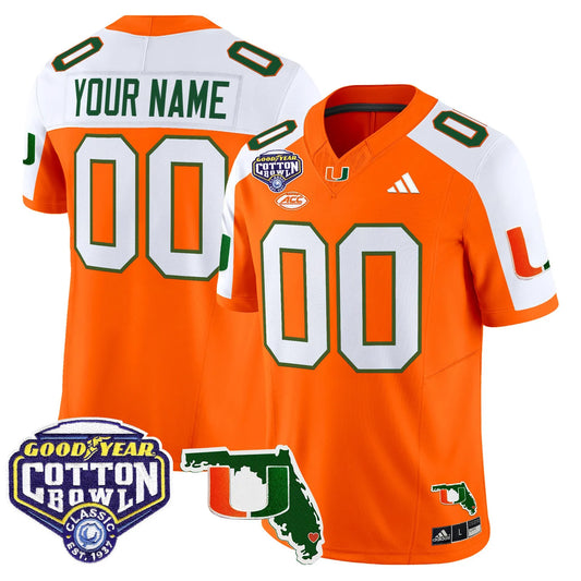MIA 2025 Cotton Bowl & Florida Patch Vapor Limited Custom Jersey - All Stitched