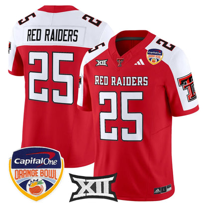 Texas Tech Red Raiders 2025 Orange Bowl Vapor Limited Jersey V2 - All Stitched