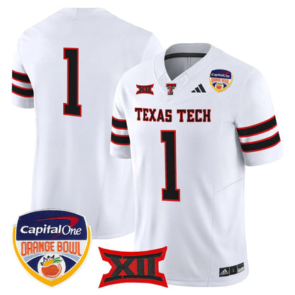Texas Tech Red Raiders 2025 Orange Bowl Vapor Limited Jersey V2 - All Stitched