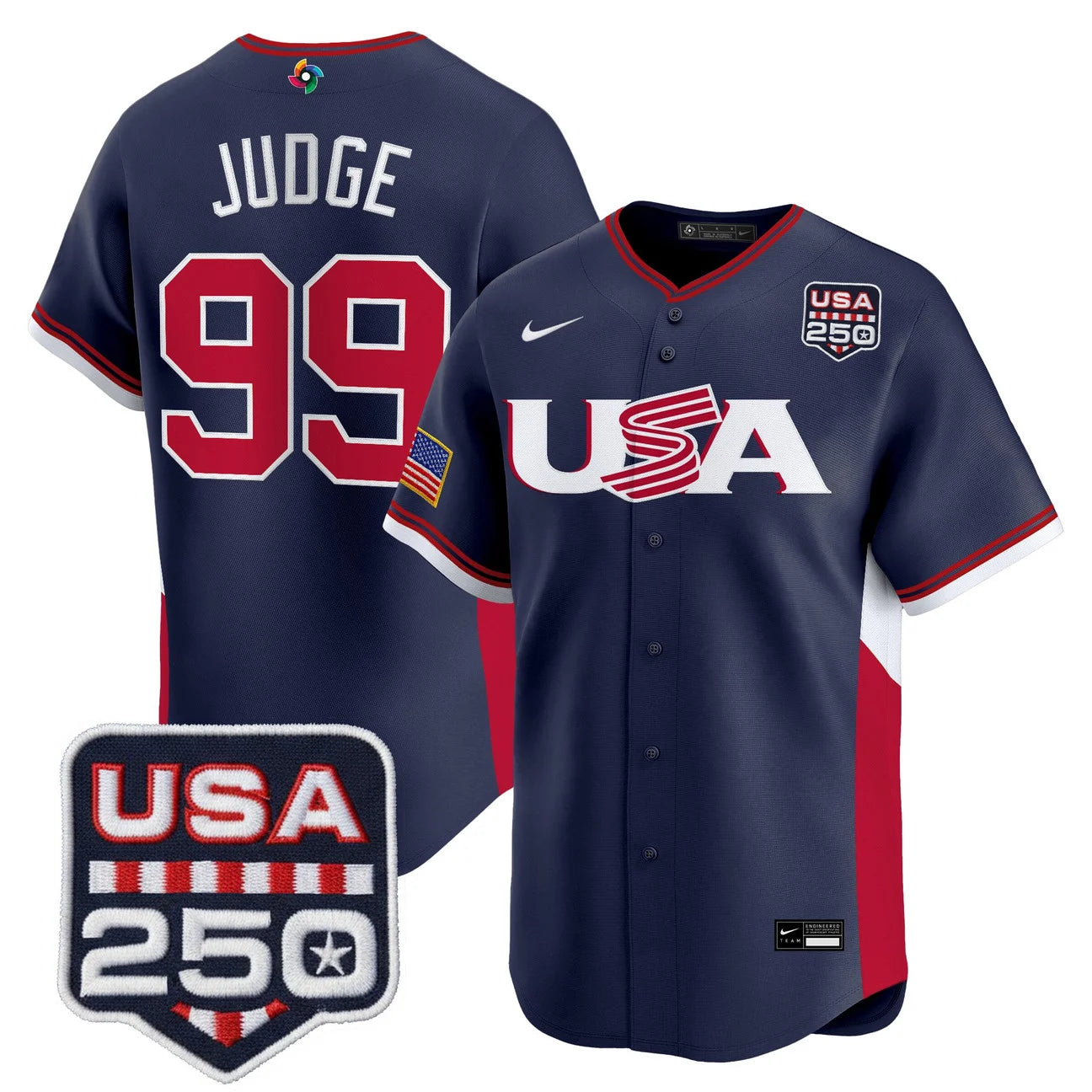 Team USA World Baseball Classic 250America Patch Vapor Premier Jersey - 2026 Roster - All Stitched