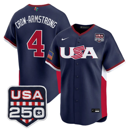 Team USA World Baseball Classic 250America Patch Vapor Premier Jersey - 2026 Roster - All Stitched