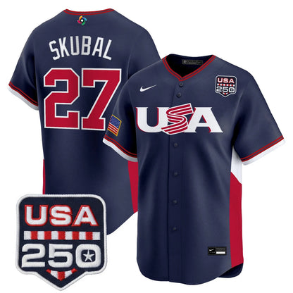 Team USA World Baseball Classic 250America Patch Vapor Premier Jersey - 2026 Roster - All Stitched