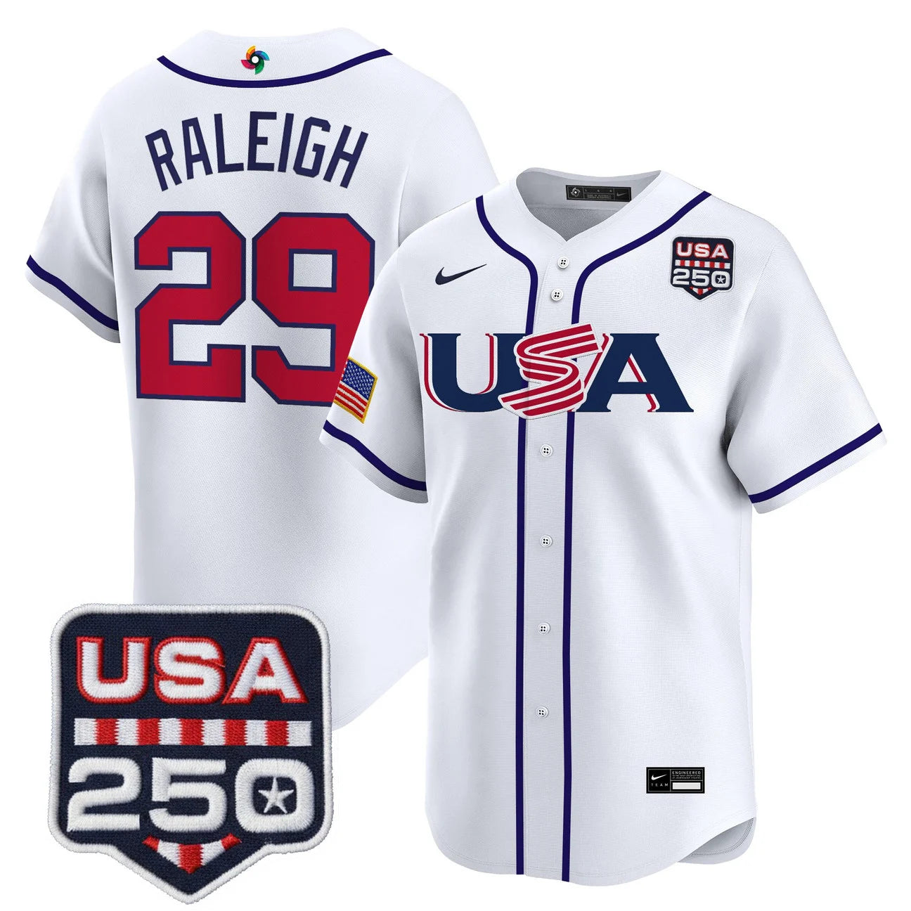 Team USA World Baseball Classic 250America Patch Vapor Premier Jersey - 2026 Roster - All Stitched