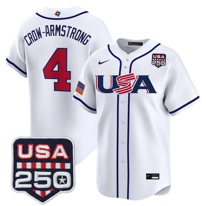 Team USA World Baseball Classic 250America Patch Vapor Premier Jersey - 2026 Roster - All Stitched