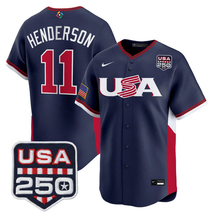 Team USA World Baseball Classic 250America Patch Vapor Premier Jersey - 2026 Roster - All Stitched