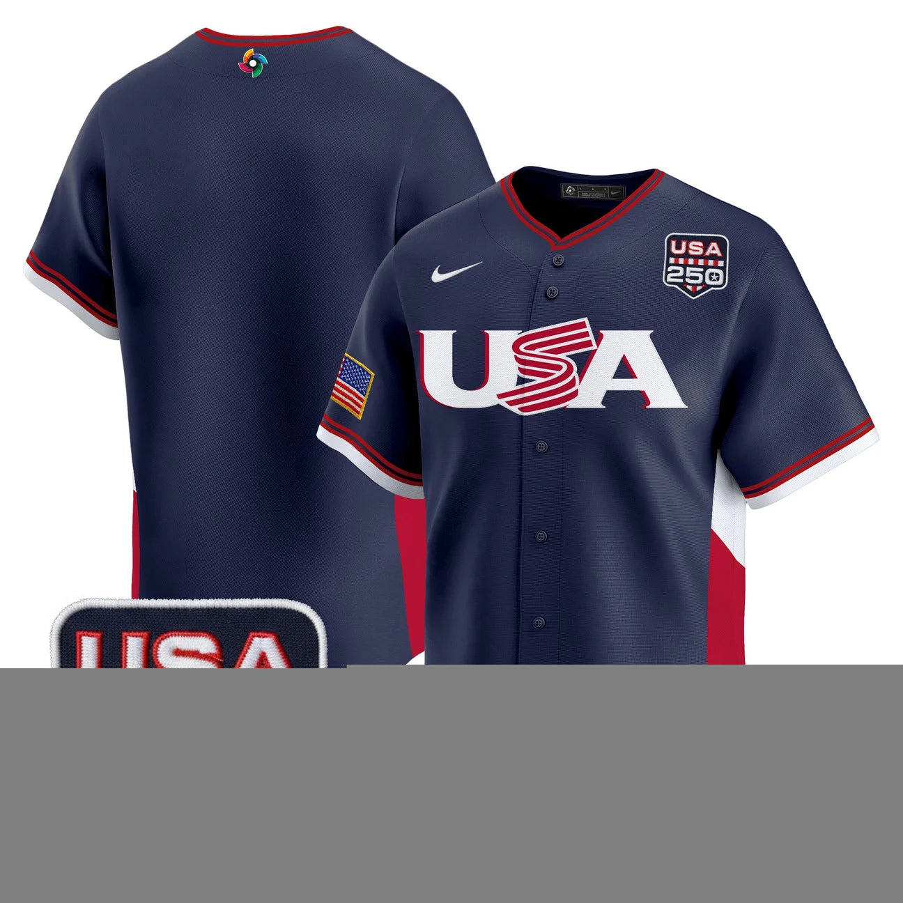 Team USA World Baseball Classic 250America Patch Vapor Premier Jersey - 2026 Roster - All Stitched