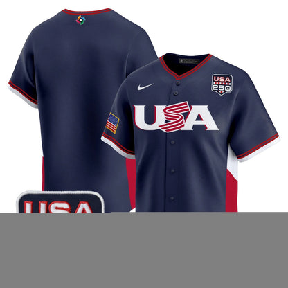 Team USA World Baseball Classic 250America Patch Vapor Premier Jersey - 2026 Roster - All Stitched