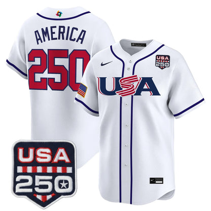 Team USA World Baseball Classic 250America Patch Vapor Premier Jersey - 2026 Roster - All Stitched