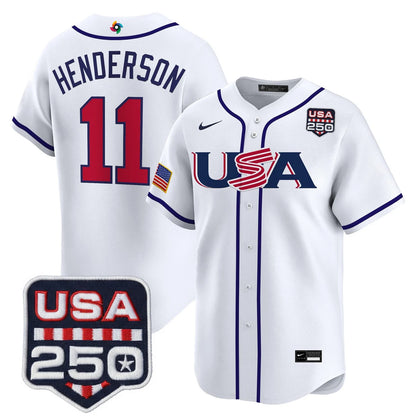 Team USA World Baseball Classic 250America Patch Vapor Premier Jersey - 2026 Roster - All Stitched