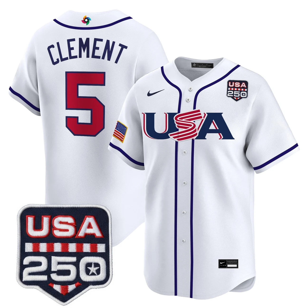 Team USA World Baseball Classic 250America Patch Vapor Premier Jersey - 2026 Roster - All Stitched