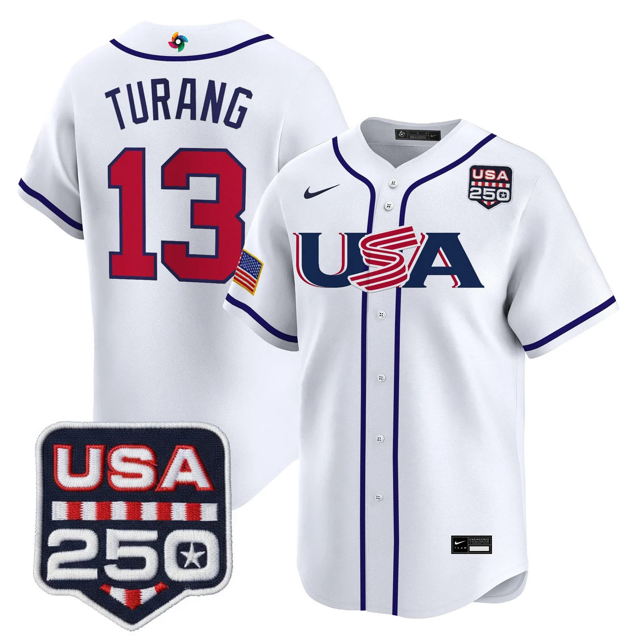 Team USA World Baseball Classic 250America Patch Vapor Premier Jersey - 2026 Roster - All Stitched