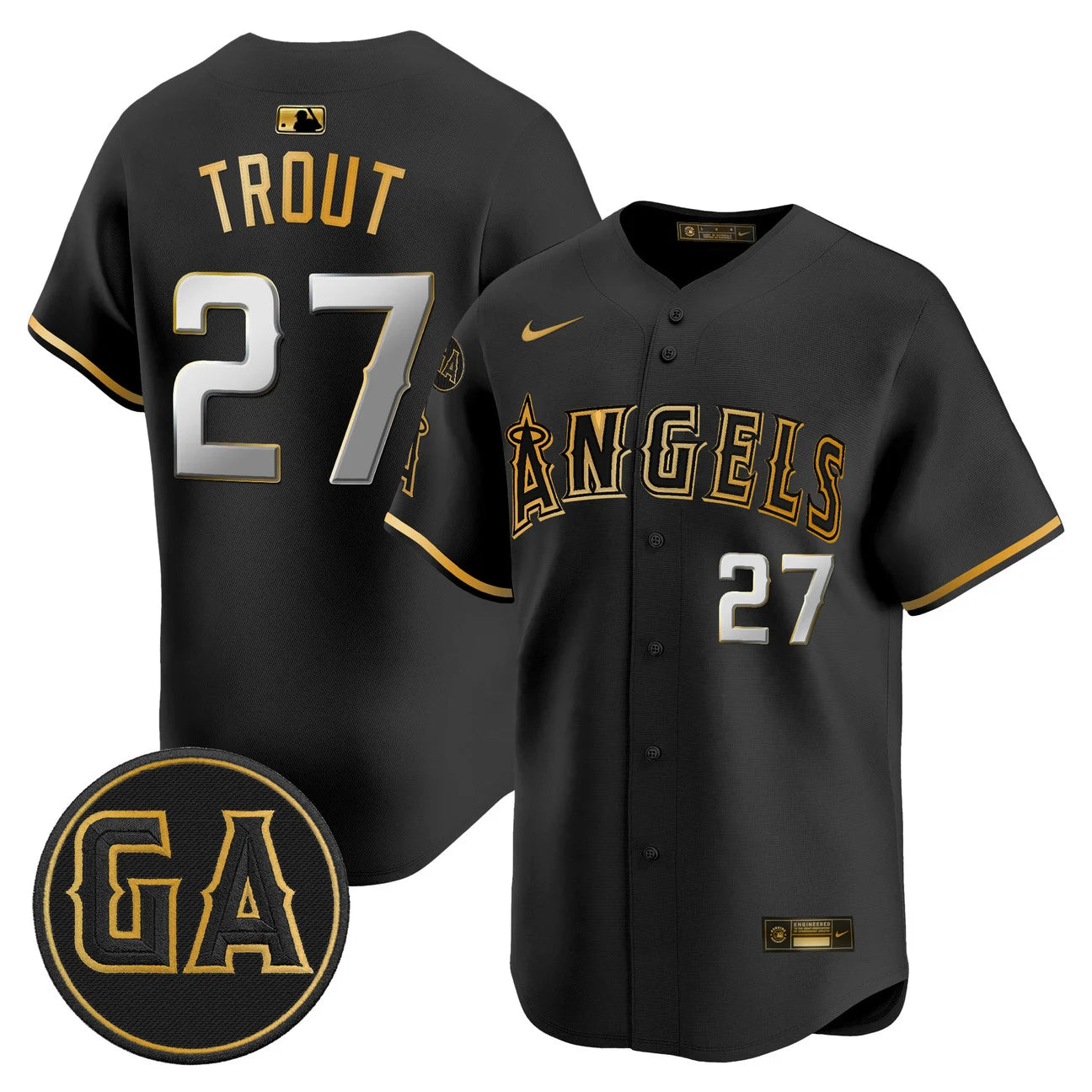 LAA 'Garret Anderson Tribute Patch' Vapor Premier Limited Jersey - All Stitched
