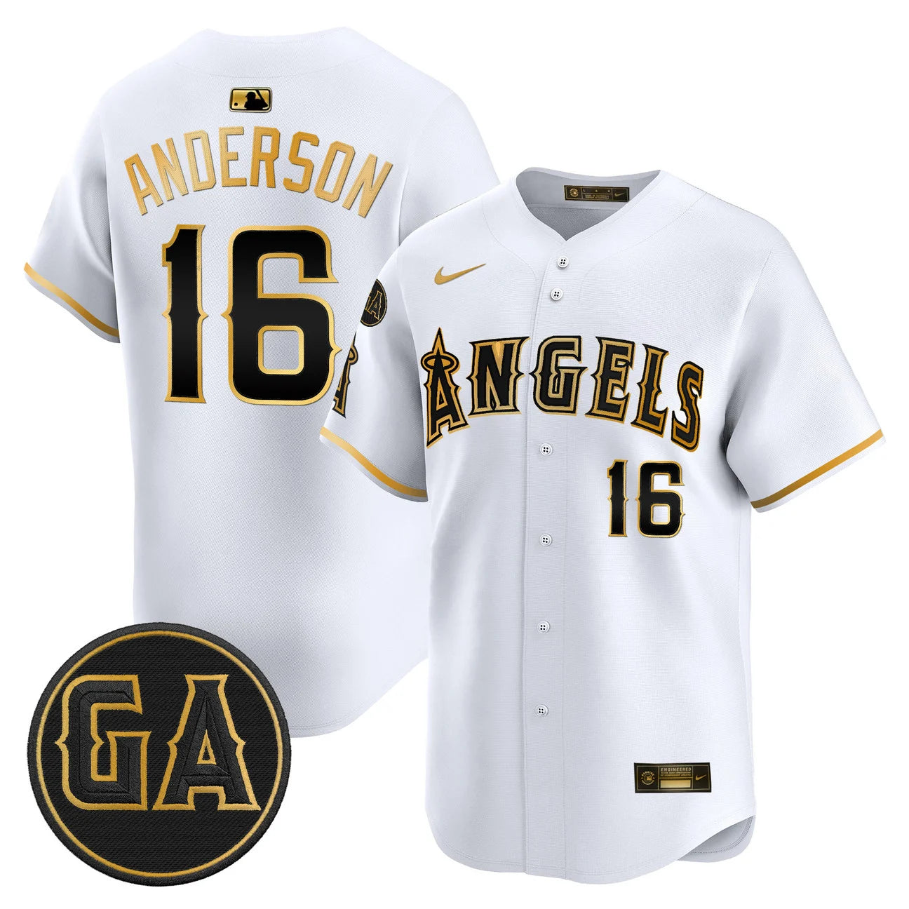 LAA 'Garret Anderson Tribute Patch' Vapor Premier Limited Jersey - All Stitched