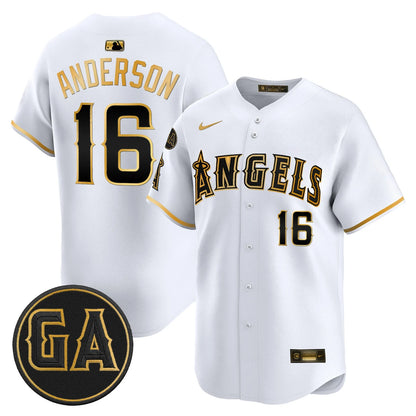 LAA 'Garret Anderson Tribute Patch' Vapor Premier Limited Jersey - All Stitched