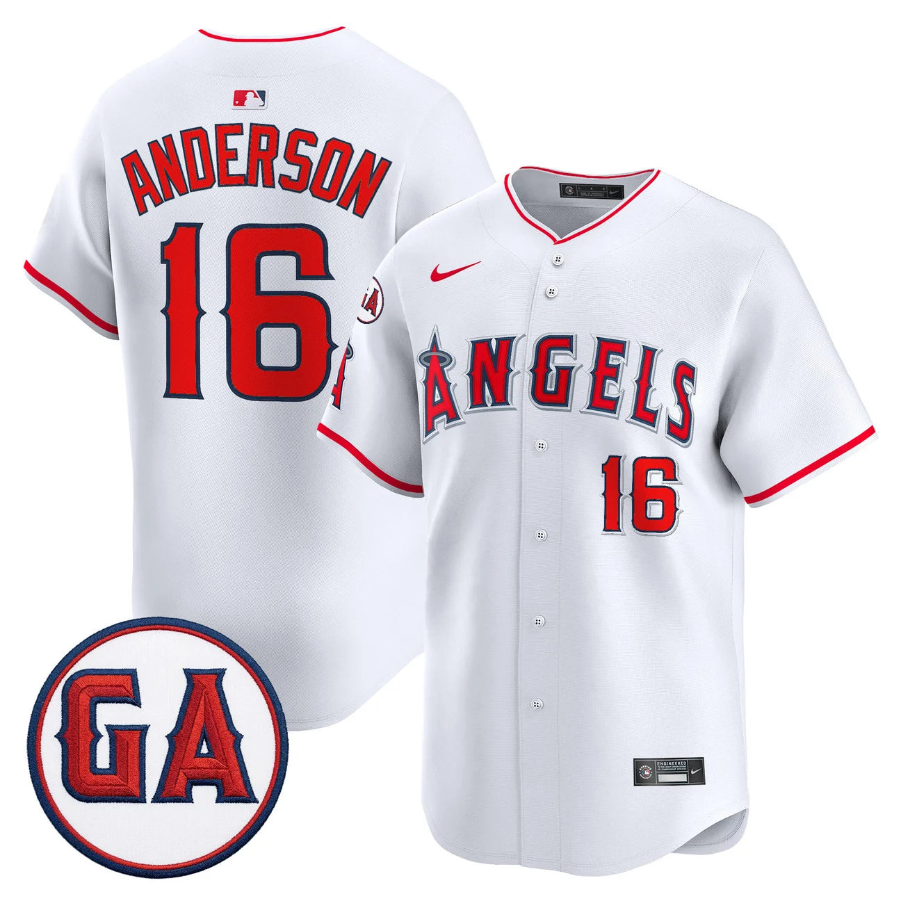LAA 'Garret Anderson Tribute Patch' Vapor Premier Limited Jersey - All Stitched