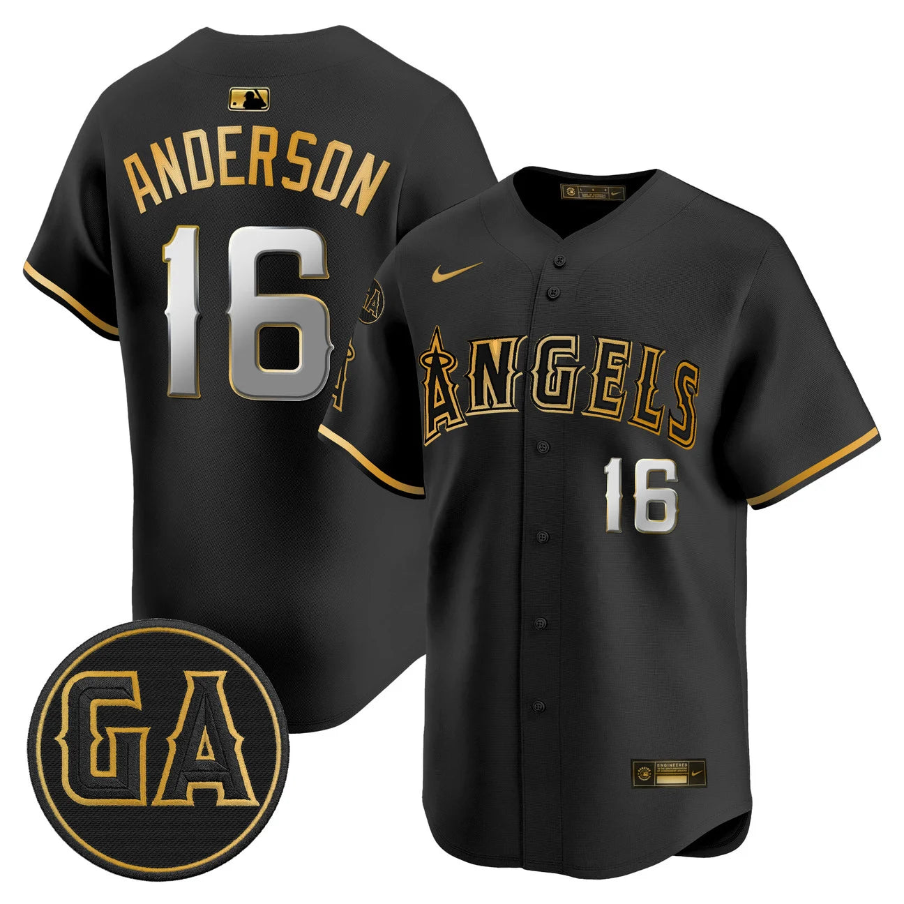 LAA 'Garret Anderson Tribute Patch' Vapor Premier Limited Jersey - All Stitched
