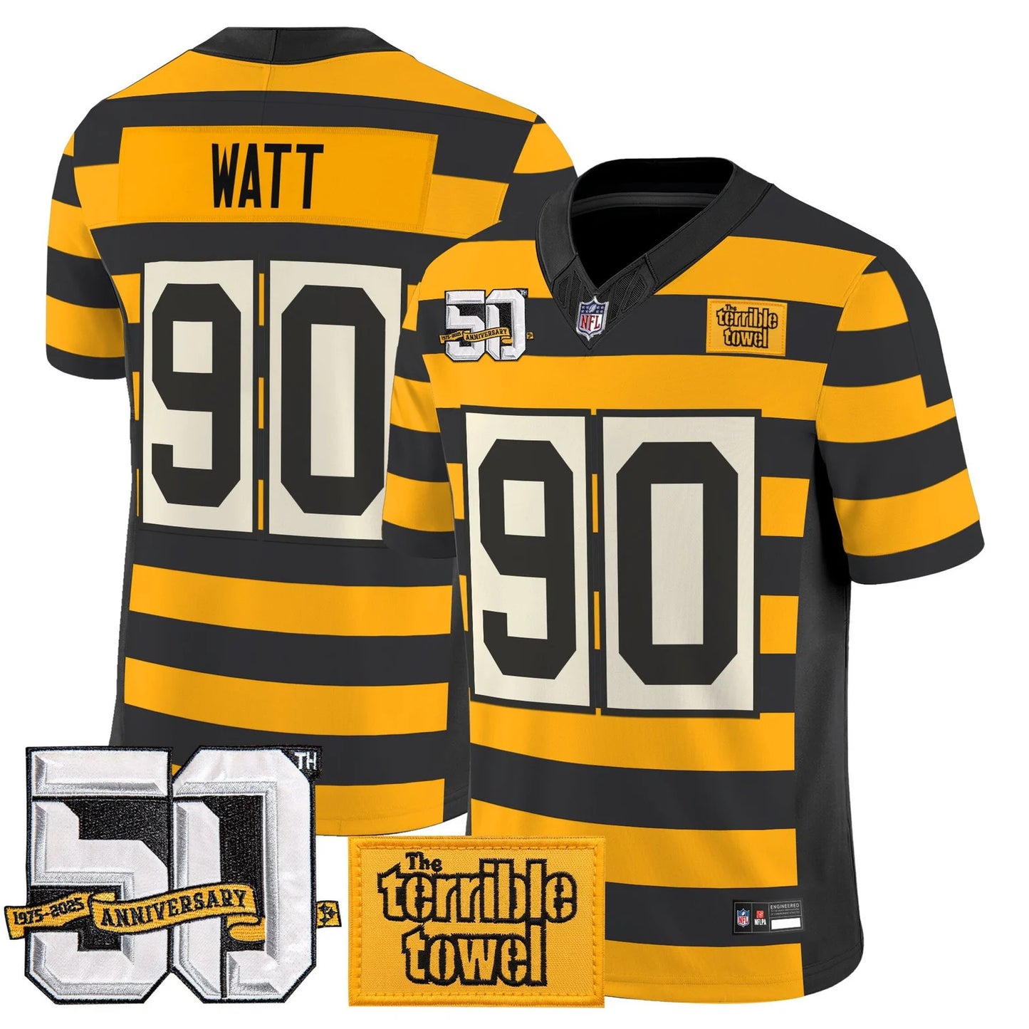 PIT Bumblebee 50th Terrible Towel Vapor Limited Jersey - All Stitched