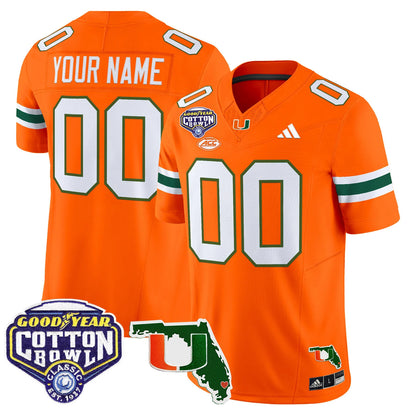 MIA 2025 Cotton Bowl & Florida Patch Vapor Limited Custom Jersey - All Stitched