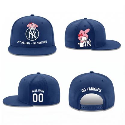 NYY x Pink Sanrio Friends Personalized Snapback Cap - Printed