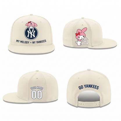 NYY x Pink Sanrio Friends Personalized Snapback Cap - Printed