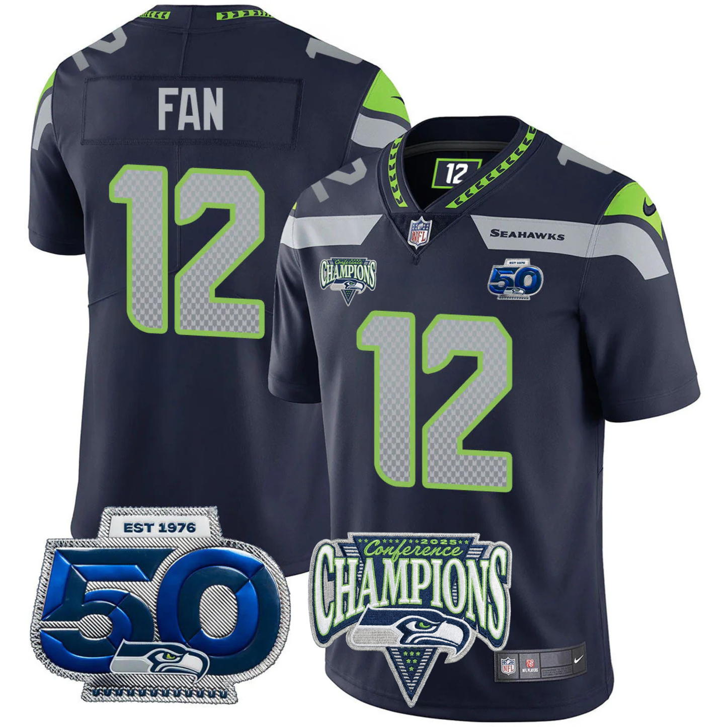SEA 2025 Vapor Limited Jersey V4- NFC Champions Limited Patch - All Stitched