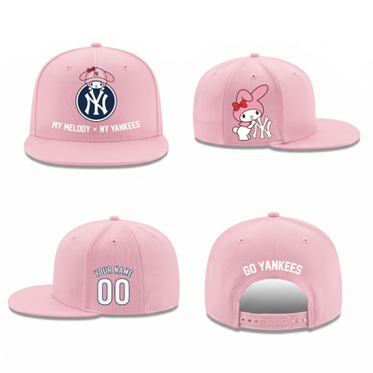 NYY x Pink Sanrio Friends Personalized Snapback Cap - Printed