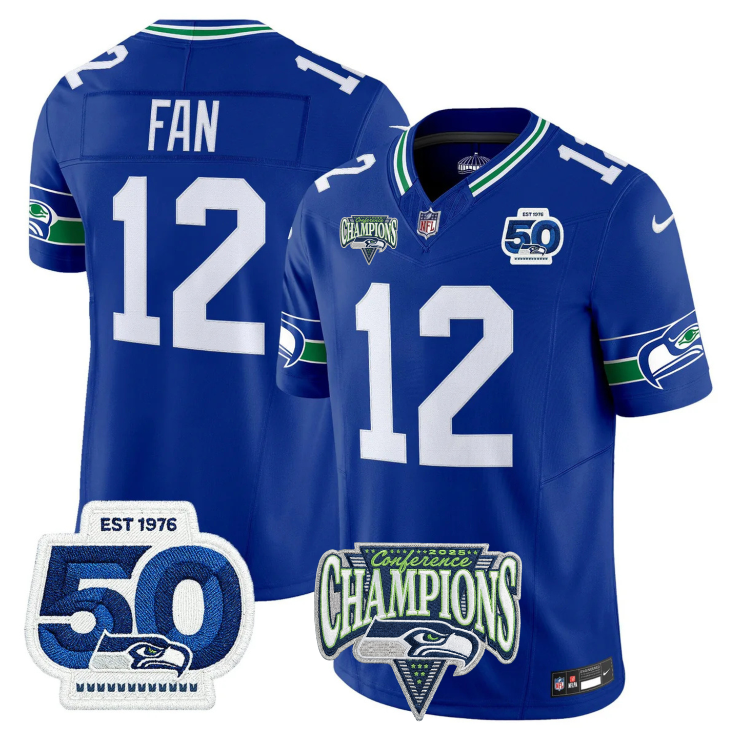 SEA 2025 Vapor Limited Jersey V4- NFC Champions Limited Patch - All Stitched