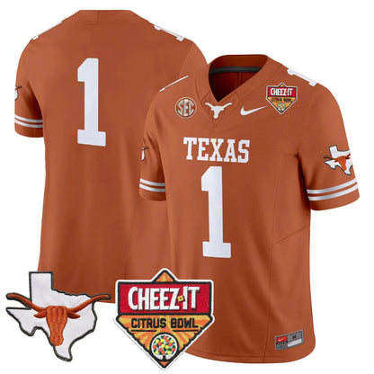 TEX 2025 State Map & Citrus Bowl Patch Vapor Limited Jersey - All Stitched