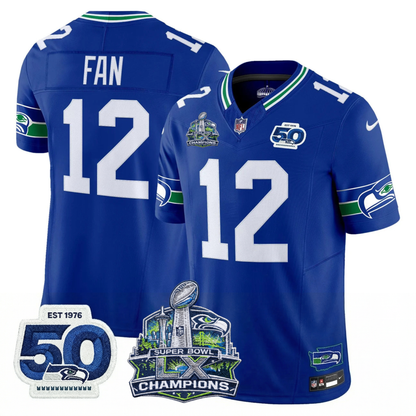 SEA S.Bowl LX Champions Patch Vapor Limited Jersey - All Stitched