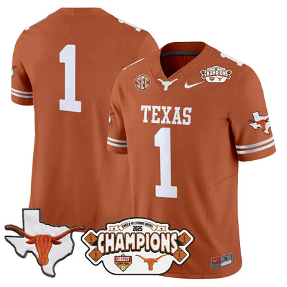 TEX 2025 State Map & Citrus Bowl Champions Patch Vapor Limited Jersey V1 - All Stitched