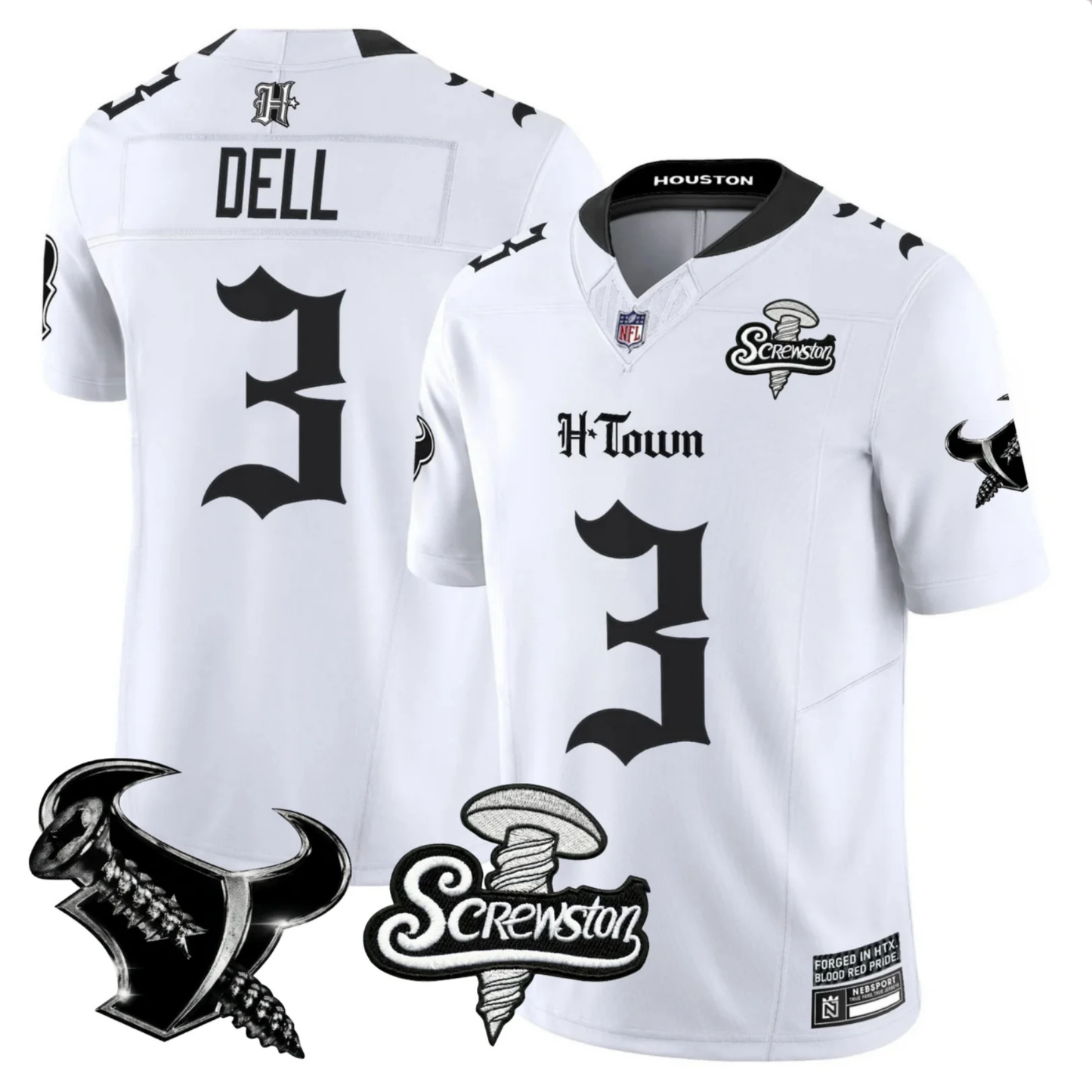 HOU 'Gothic Lone Star Shadows' DJ Screw Edition Vapor Limited Jersey - All Stitched