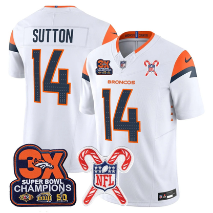 DEN 3-Time Champions & Christmas Patch Vapor Limited Jersey - All Stitched