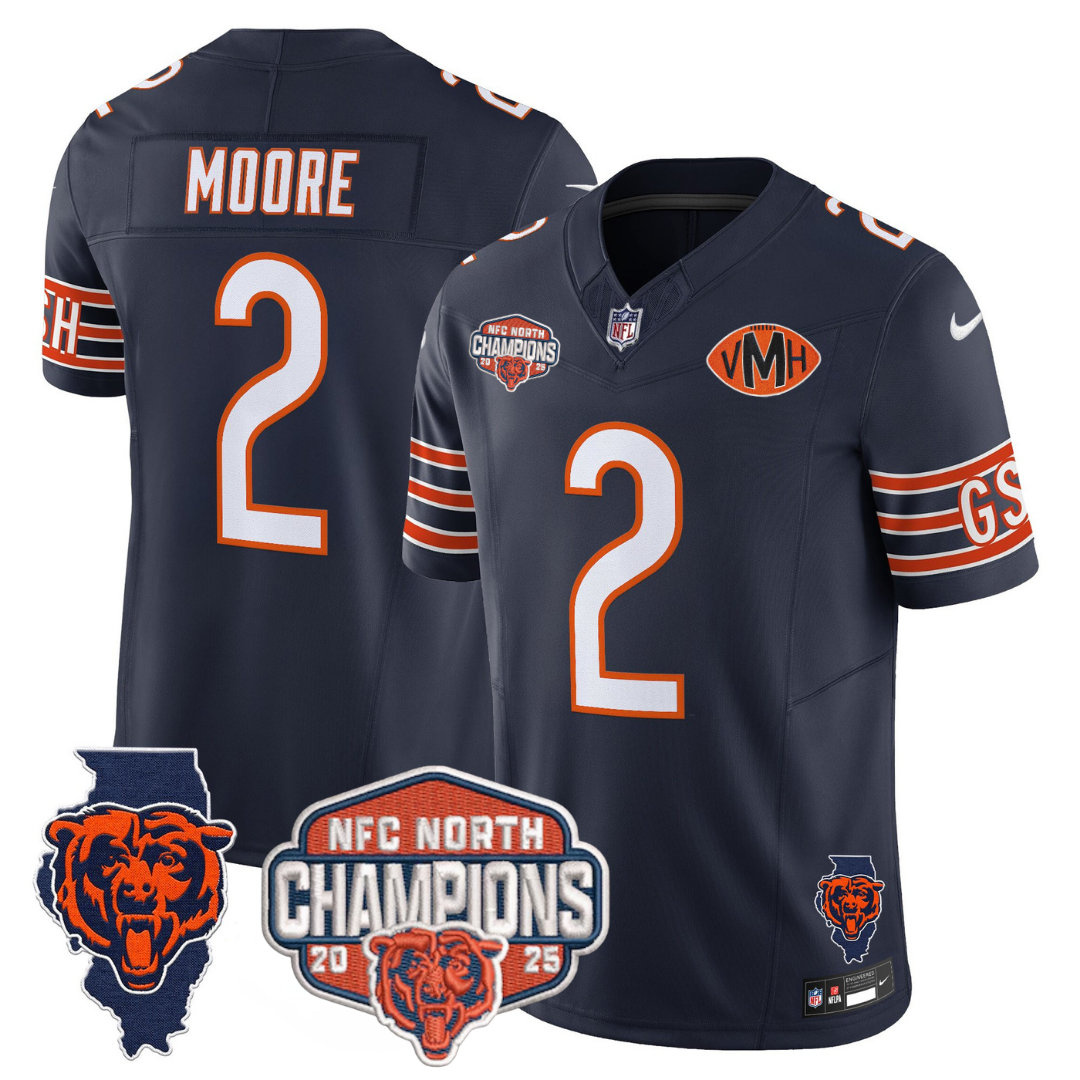CHI 2025 NFC North Champions Patch Jersey V2 - All Stitched