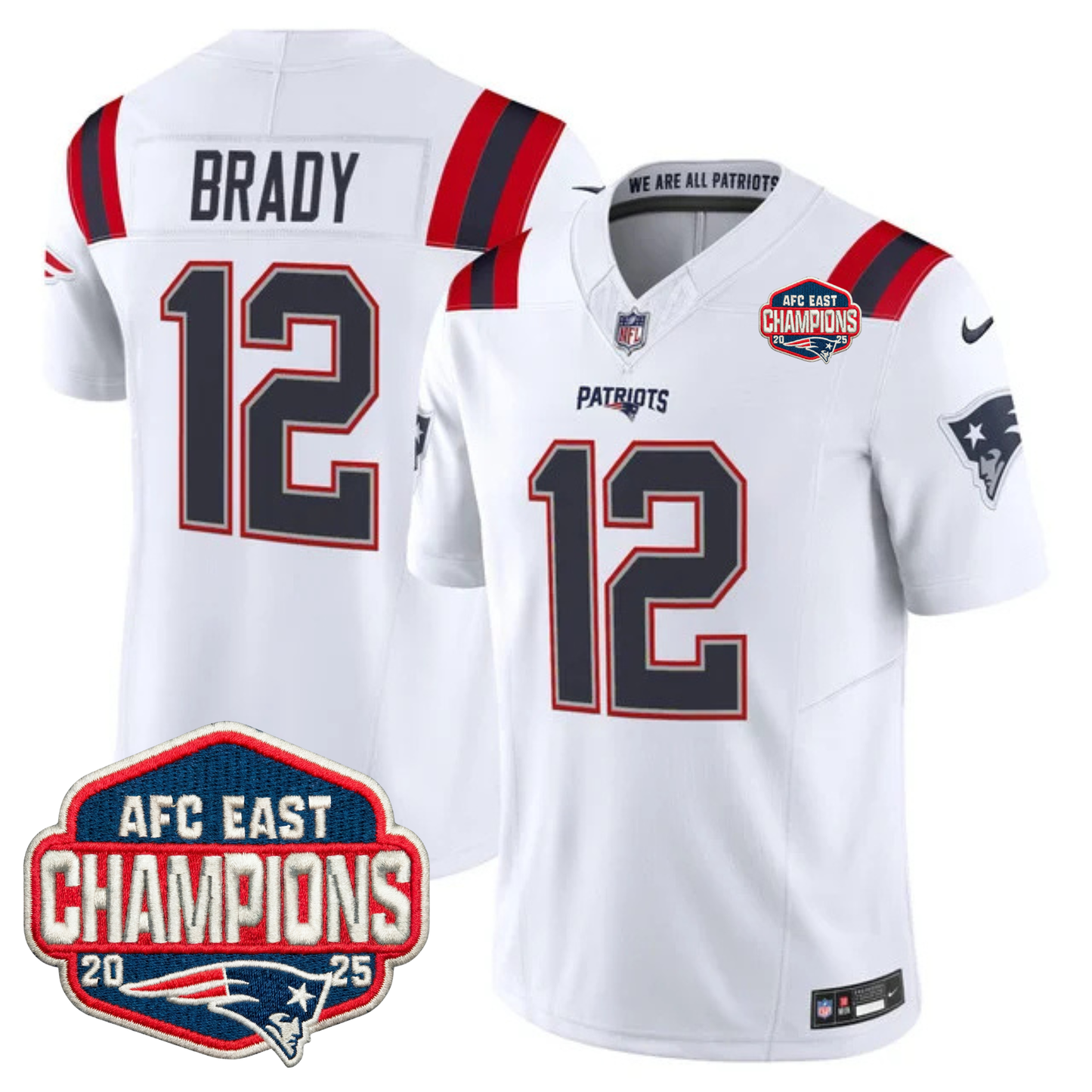 NE AFC East Champions Patch Vapor Limited Jersey - All Stitched