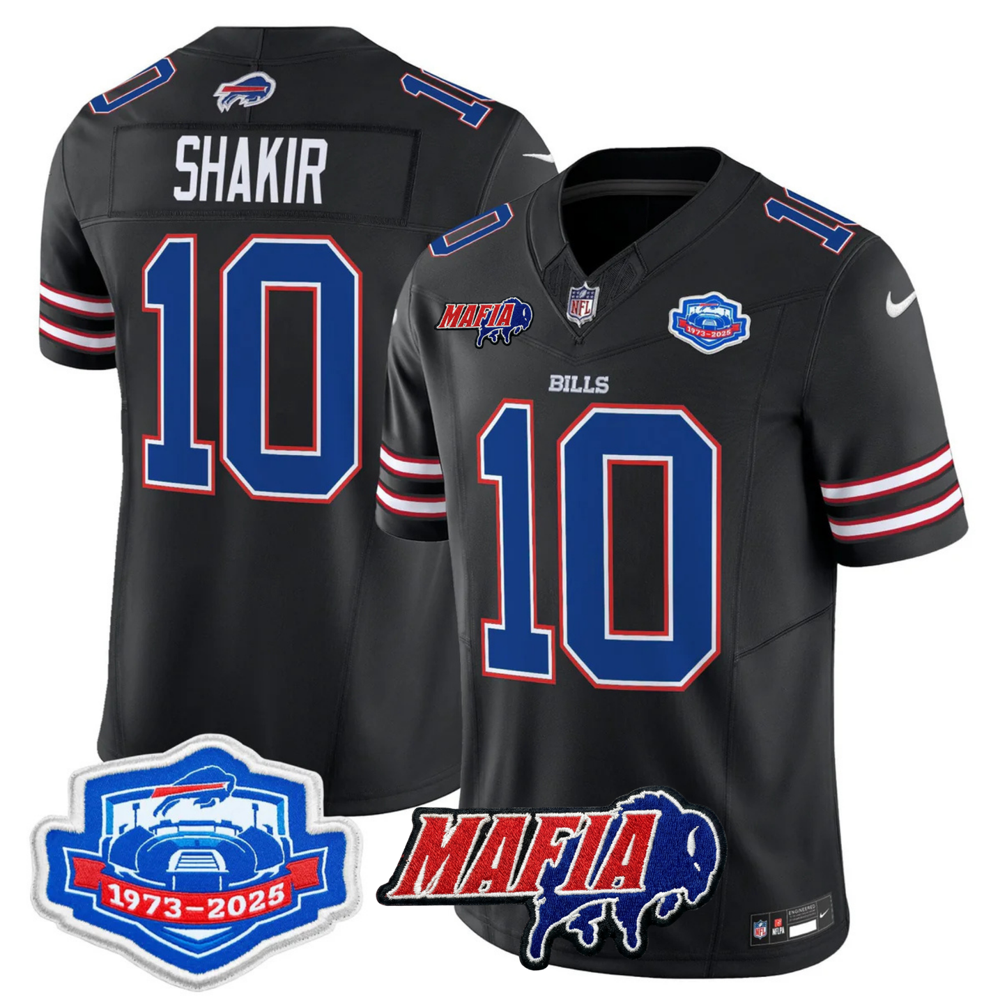 BUF 2025 Bills Mafia & Farewell Season Patch Vapor Limited Jersey - All Stitched