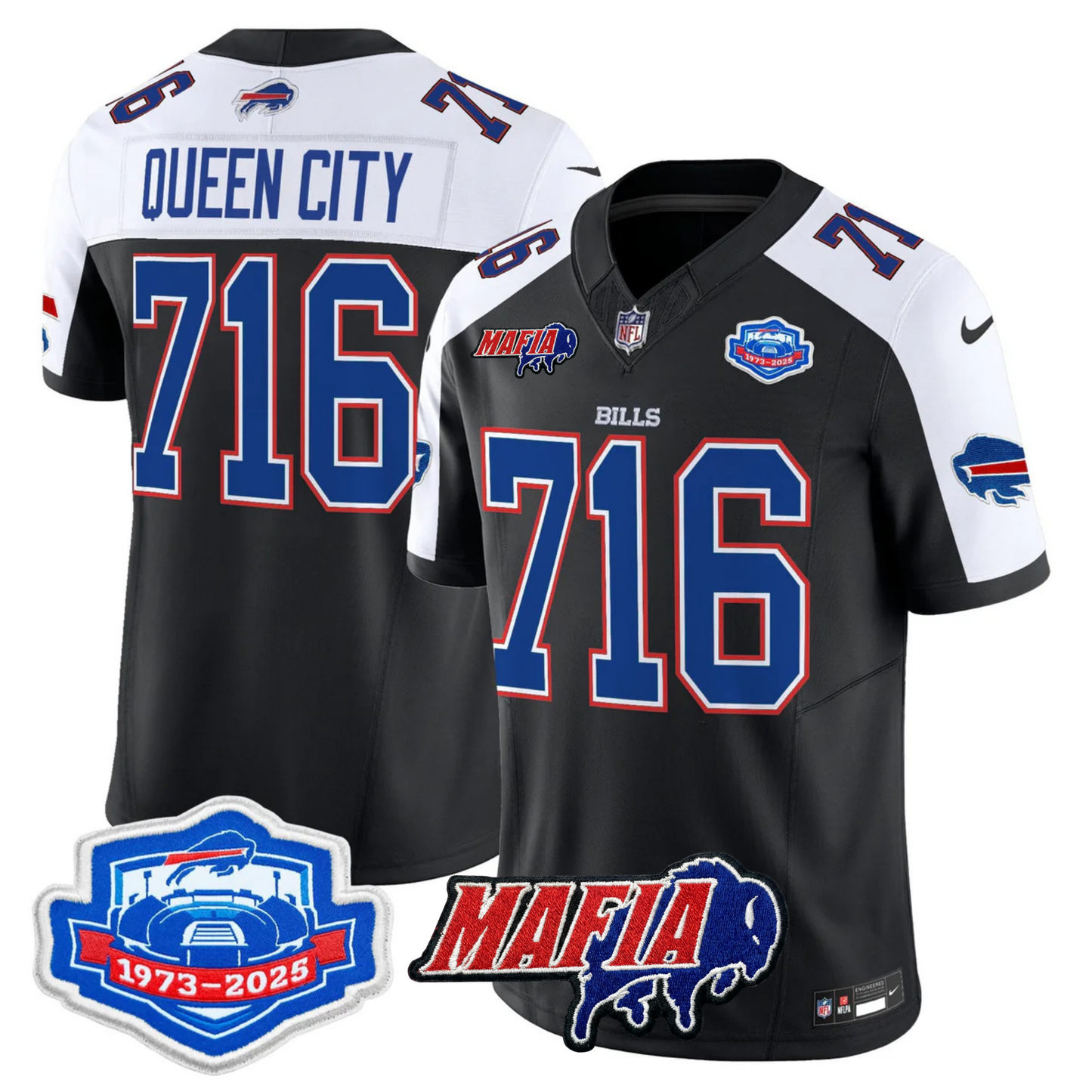 BUF 2025 Bills Mafia & Farewell Season Patch Vapor Limited Jersey - All Stitched