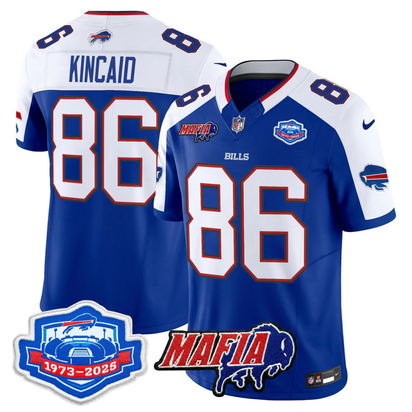 BUF 2025 Bills Mafia & Farewell Season Patch Vapor Limited Jersey - All Stitched